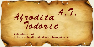 Afrodita Todorić vizit kartica